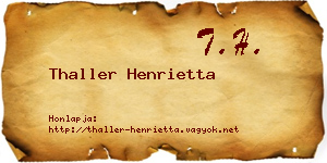 Thaller Henrietta névjegykártya